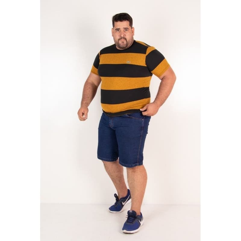 Bermuda Masculina Plus Jeans Azul Escuro  - Conforto e Estilo com Lycra