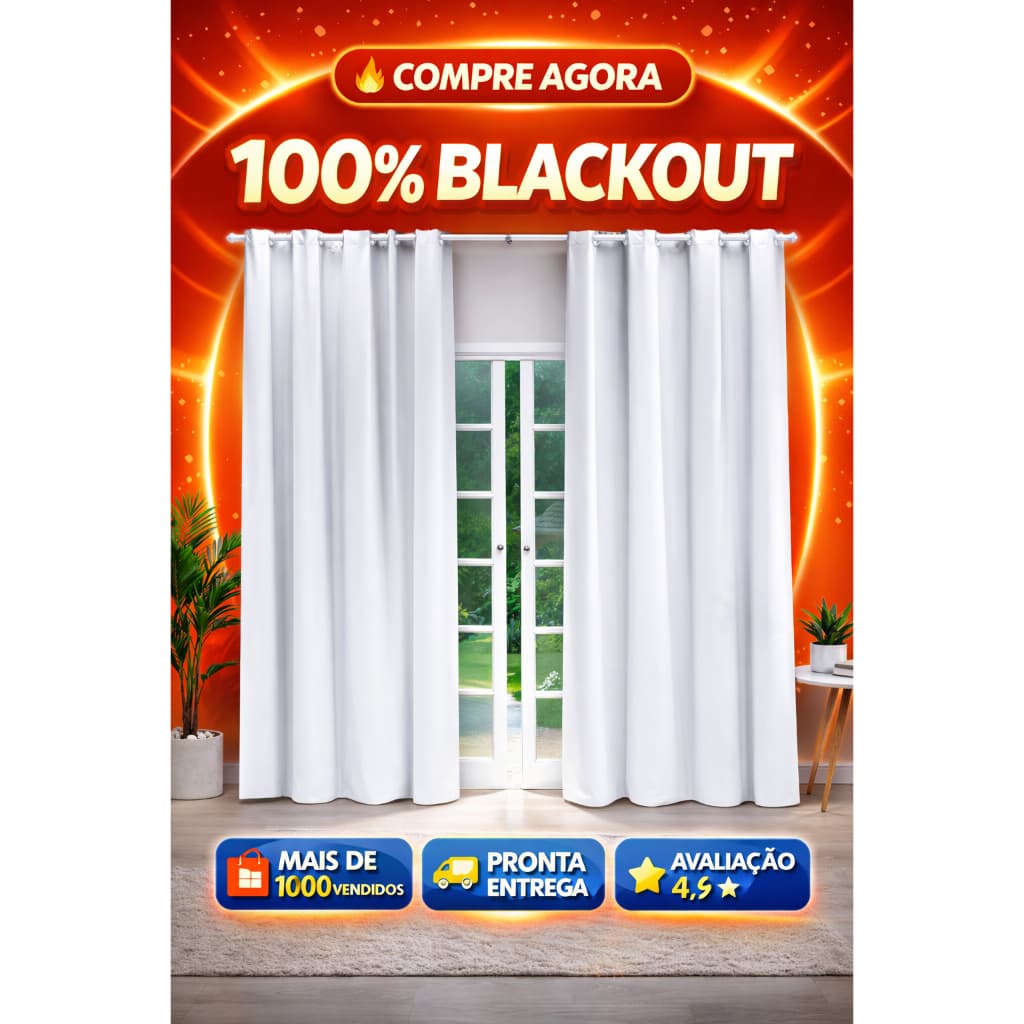 Cortina Blackout PVC LISA 100%  Veda a Luz 2,80x2,80 ilhos Anti Luz Pronta Entrega Varias Cores