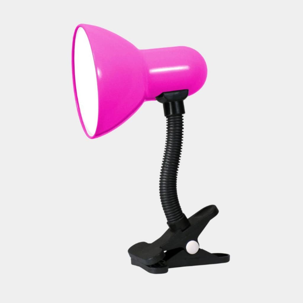 Luminária De Mesa Com Garra Presilha Flexível Articulada Rosa
