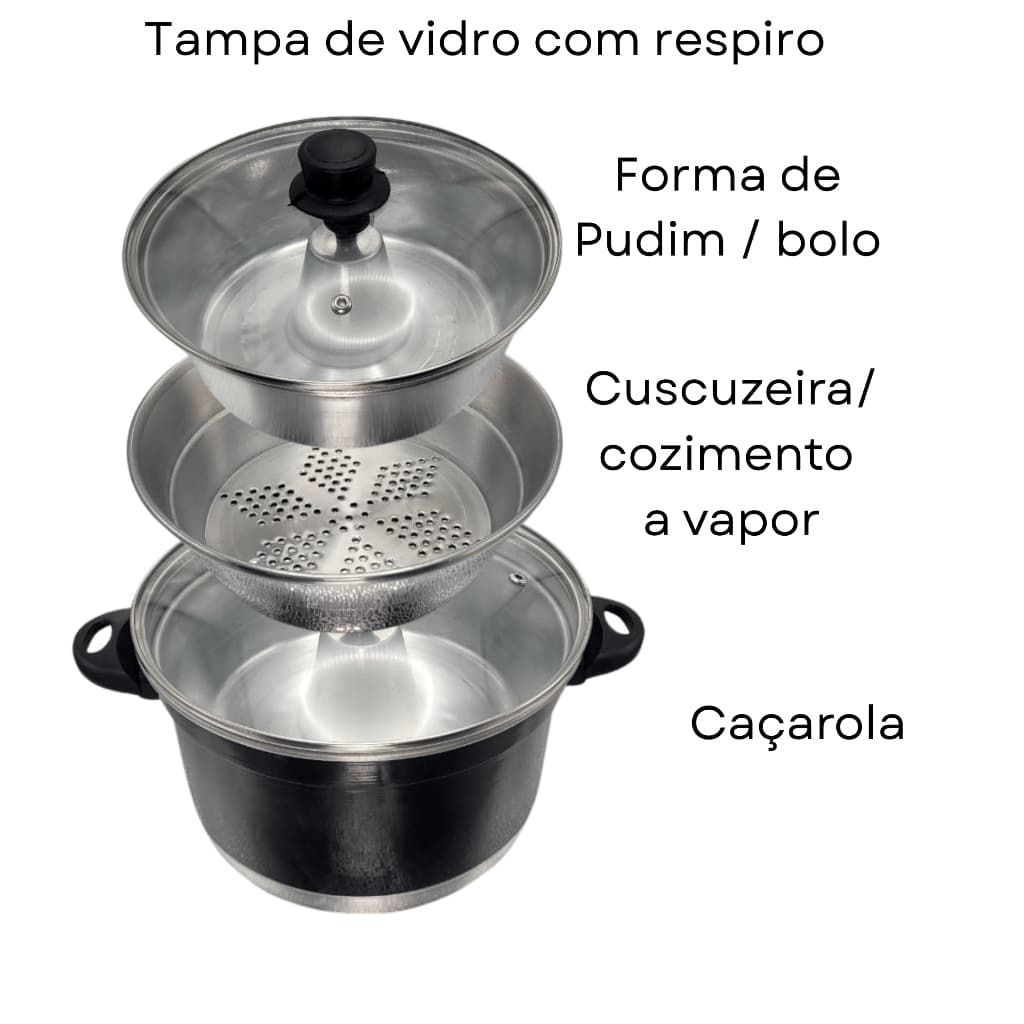Panela Multi Uso 3 em 1 Forma De Pudim Legumes