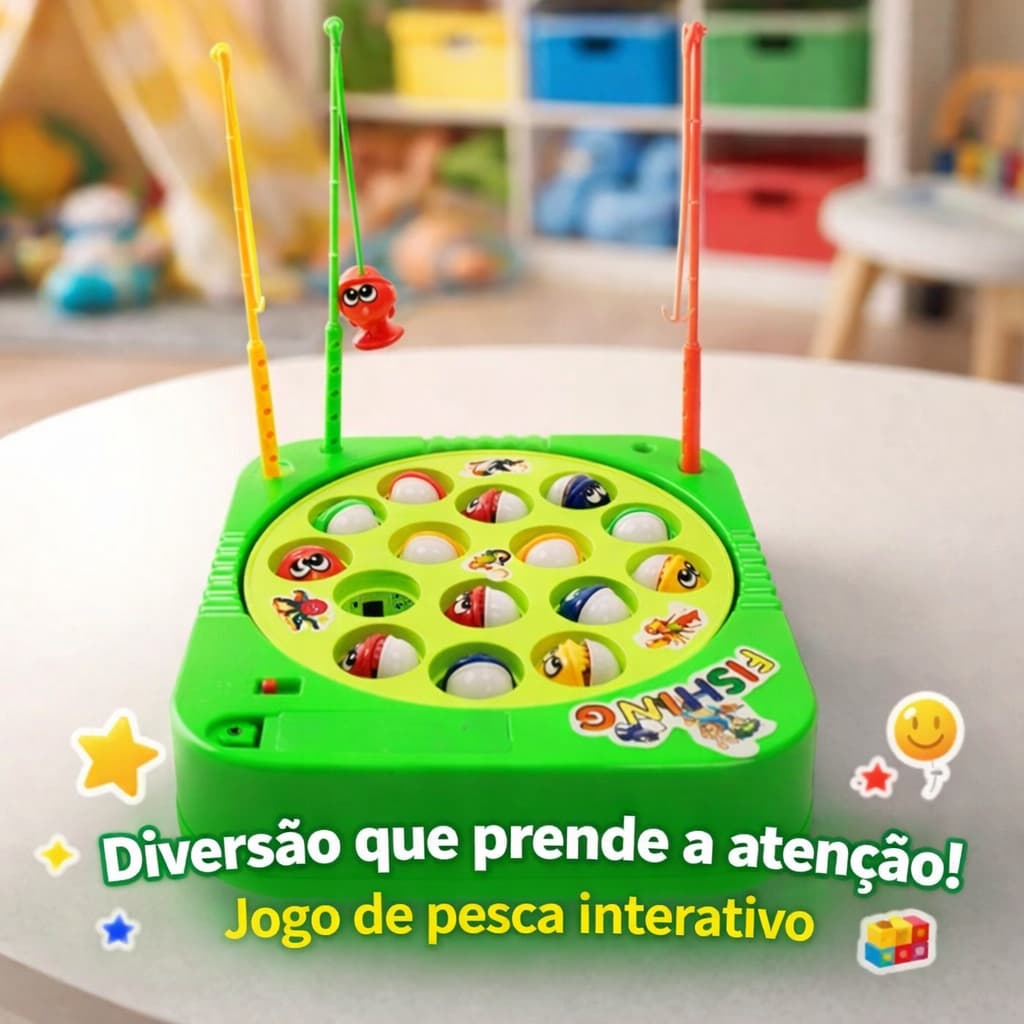Jogo Pega Peixe Pesca Maluca Infantil – Brinquedo Educativo e Divertido de Pescaria para Crianças
