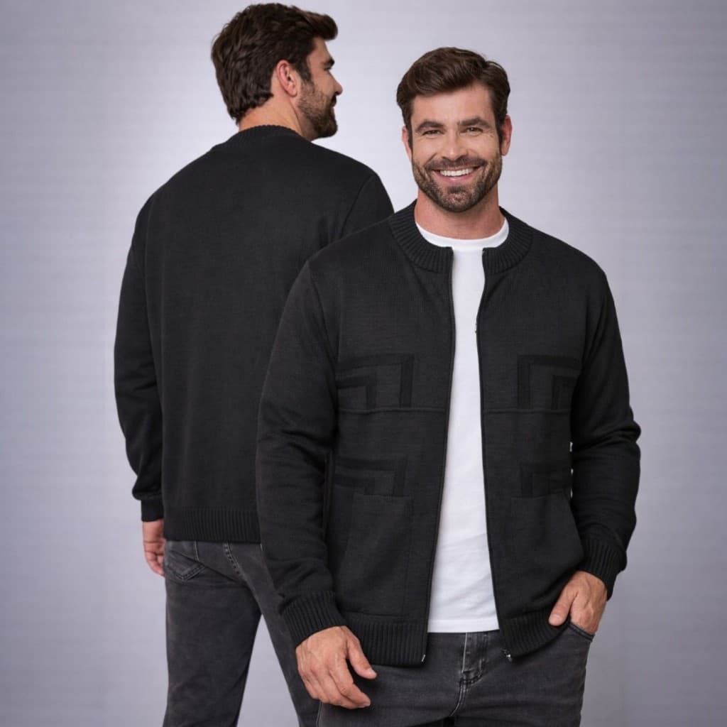 Jaqueta Masculina Inverno Corta Vento Com Zíper e Bolso Casaco Masculino