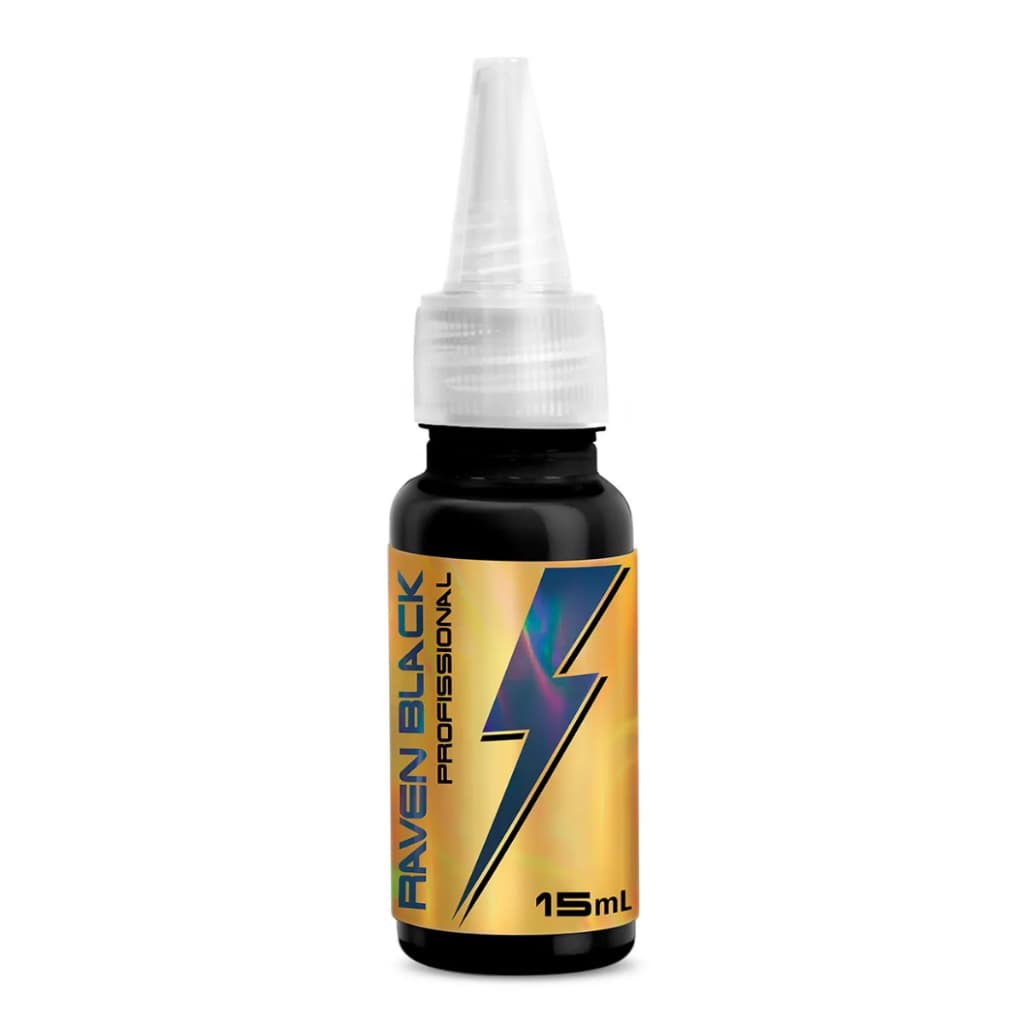 Tinta preta tattoo profissional | 15ML | Raven Black Electric ink