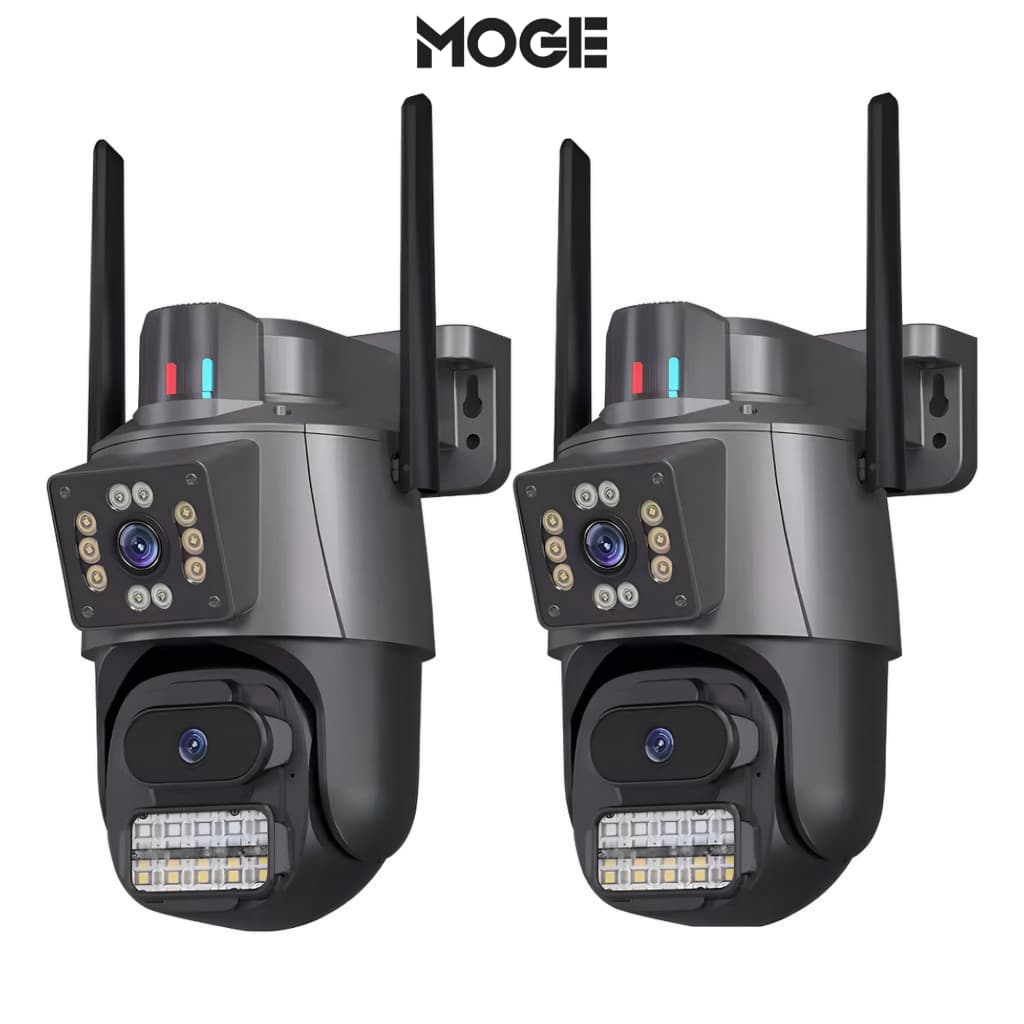 Kit 2 Câmeras IP WiFi Lente Dupla | 6MP | 360° | ICSee | Preto