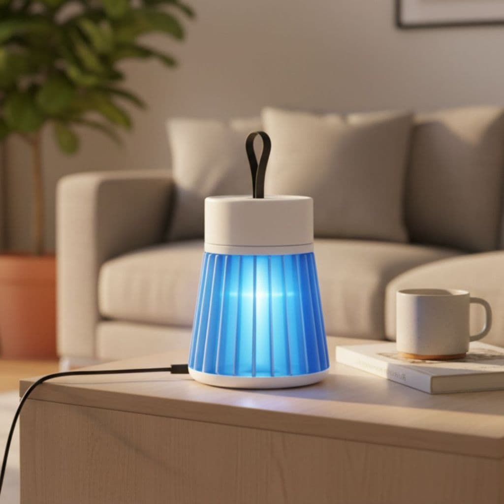 Luminária Elétrica Mata Mosquito Repelente Portátil USB Recarregável Espanta Controla Muriçoca