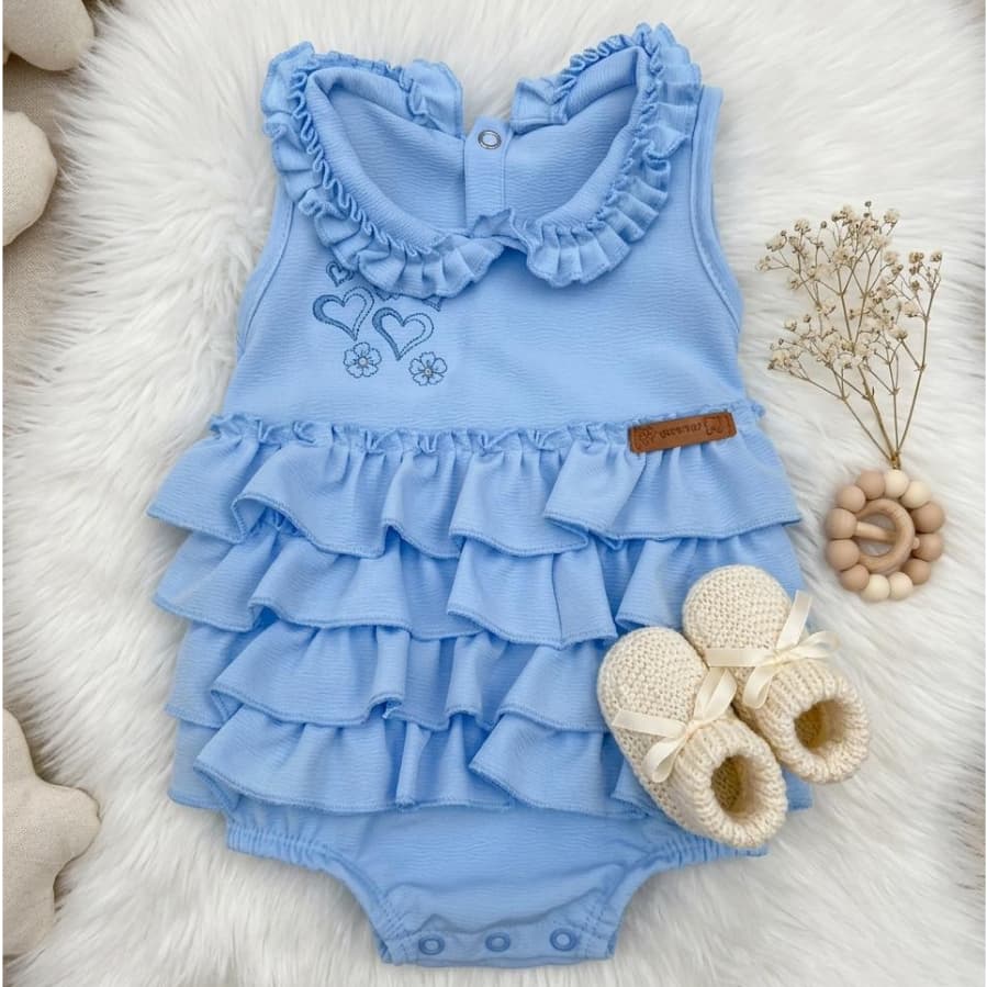 Bory Infantil Feminino Bebê com Babado Franzido Confortável Leve Diversas Cores