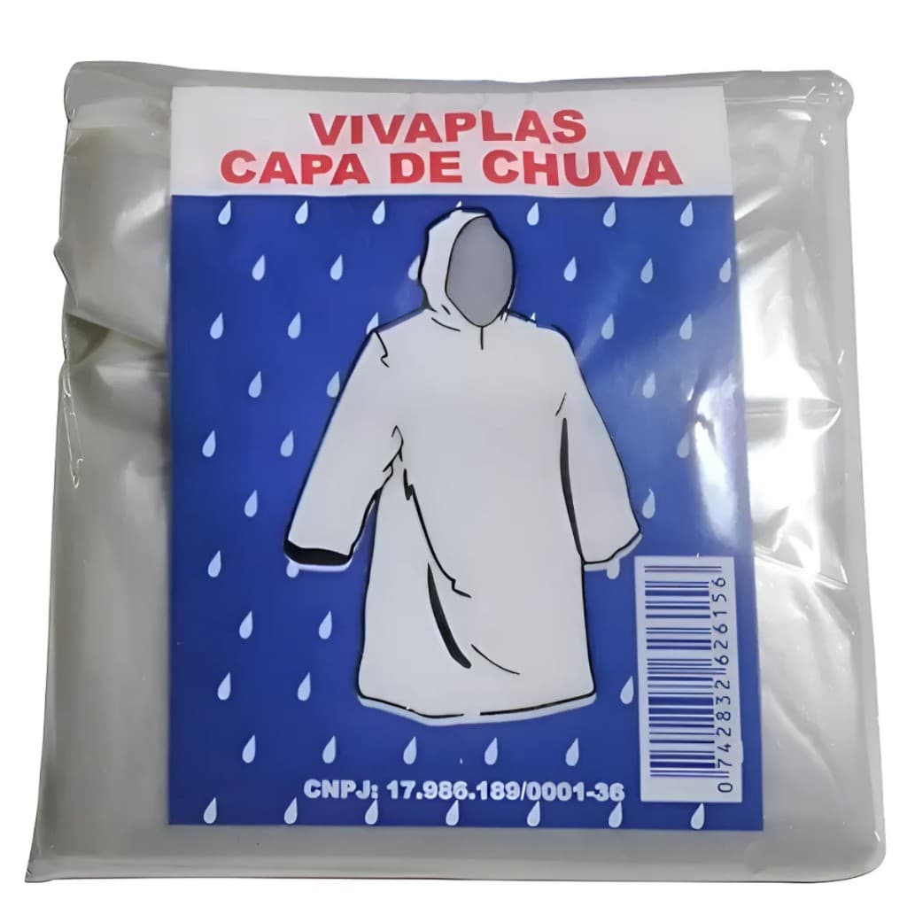 Capa De Chuva Transparente Vivaplas