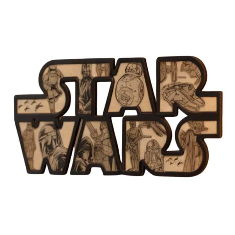 Escrito Decorativo 6 Camadas Em Mdf STAR WARS