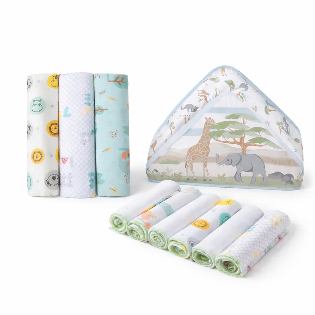 KIT ENXOVAL BEBÊ 10 ITENS 100% ALGODÃO SUPER MACIO COMPLETO