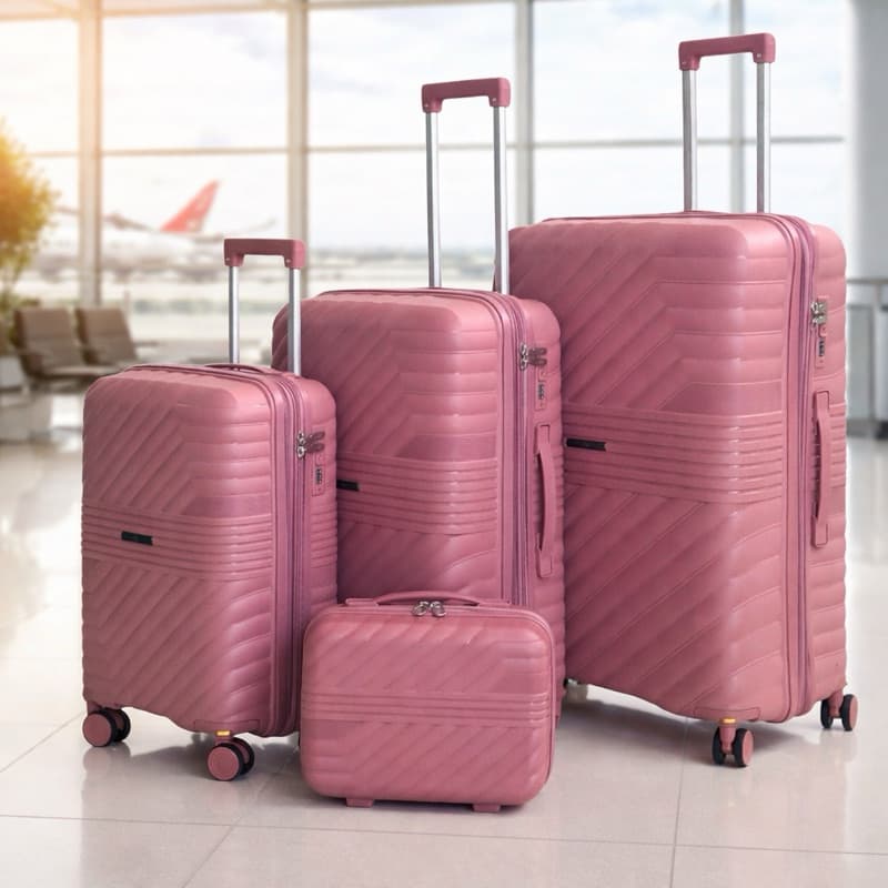 kit Conjunto 3 Malas Viagem Pequena 10kg Média 23kg Grande 32kg + Frasqueira Polipropileno Zíper Duplo e Expansivel