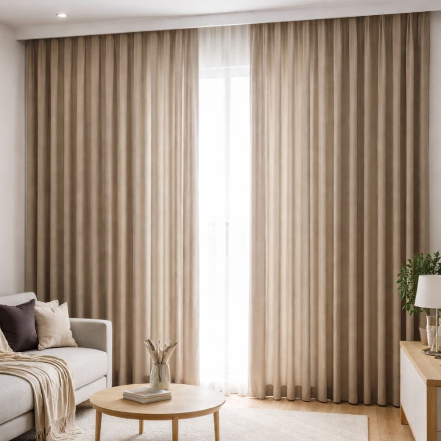 Cortina Premium Luxo Trilho Suíço em Tecido Blackout Grosso e Encorpado com Bainha Reforçada