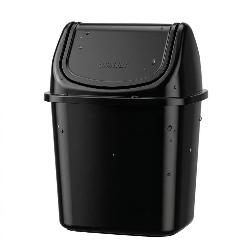 Lixeira Pequena de Pia 3,5L Basculante Preto Plástico,Cozinha-Banheiro