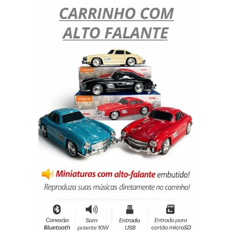 Caixa de Som Carro Retrô Bluetooth Inova RAD-20448 USB FM 10W