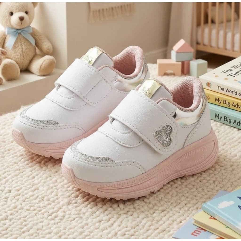 Tênis Infantil Menina Baby Estiloso Velcro Conforto Diário Solado Flexível 22 ao 33 062