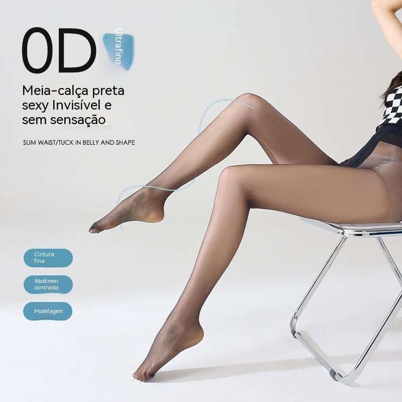Meia Calça Térmica Translúcida De Lã Grossa  Forrada Peluciada, Super Elástica com Pé! Quente e Confortável Segunda Pele