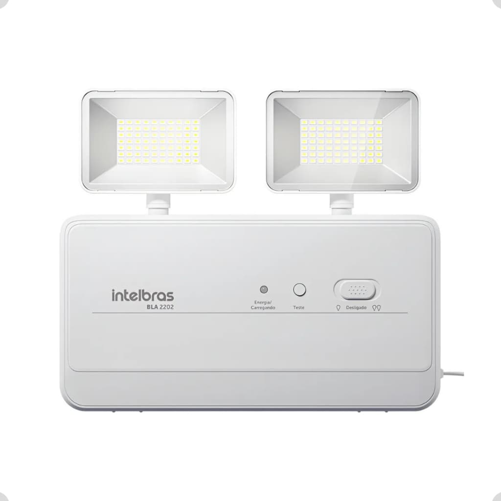 Bloco de Iluminação Luz Emergência Intelbras BLA 2202 Autônoma Farol Retrátil 2h Segurança Residenc
