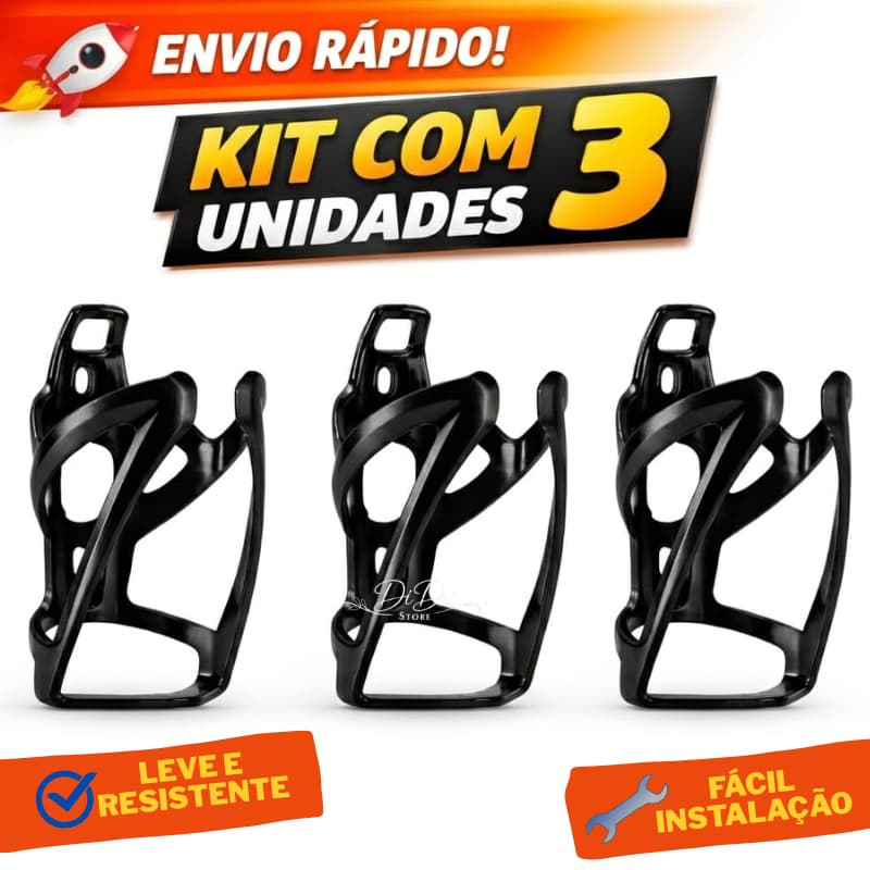 Kit 3 Porta Garrafa Bicicleta Ciclismo MTB Speed Leve Resistente Fácil Fixação Porta Caramanhola
