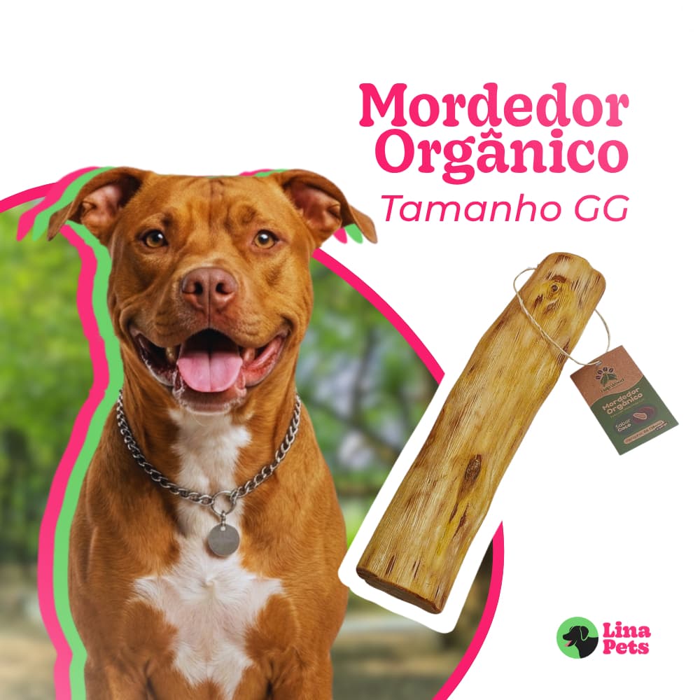 MORDEDOR PARA CACHORRO PRODUTO NATURAL RUSTICO MADEIRA DE CAFE SABOR CÔCO TAM.GG 30X4A7CM BRINQUEDO PET