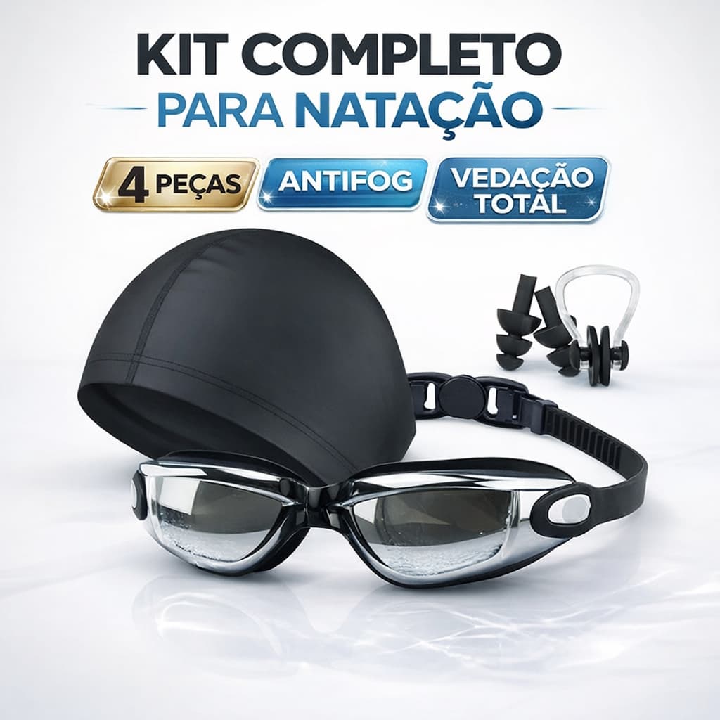 Óculos De Natação Anti-Embaçamento Touca Clip Nasal Protetor De Ouvido de Mergulho Para Piscina Mar
