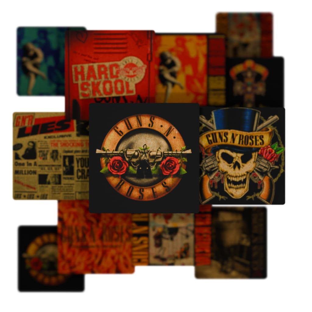 QUADROS MDF 20X20CM GUNS N ROSES ALBUNS HARD ROCK