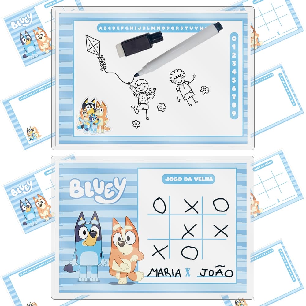 Lousa Mágica BLUEY E BINGO Lembrancinha De Aniversário Menina Envio Imediato Pronta Entrega