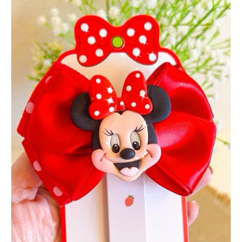 Laço Menina Minnie Laço infantil Presilha Minnie Laço Minnie Vermelha
