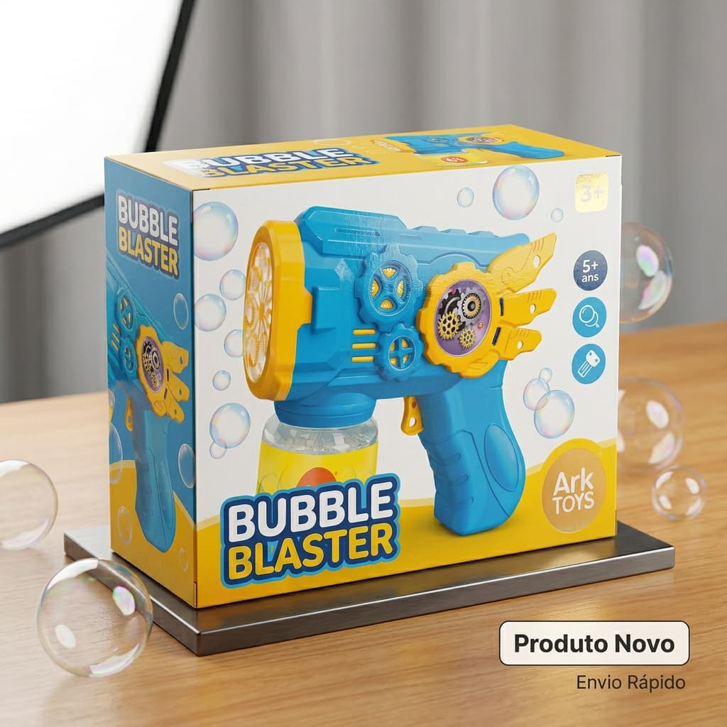 Lançador de Bolhas Infantil Automático com Luz Brinquedo Divertido Criança
