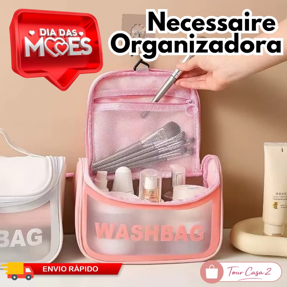 Necessaire Bolsa Mão Feminina Organizadora Viagem Maquiagem Estojo Praia Presente Dia das Mães