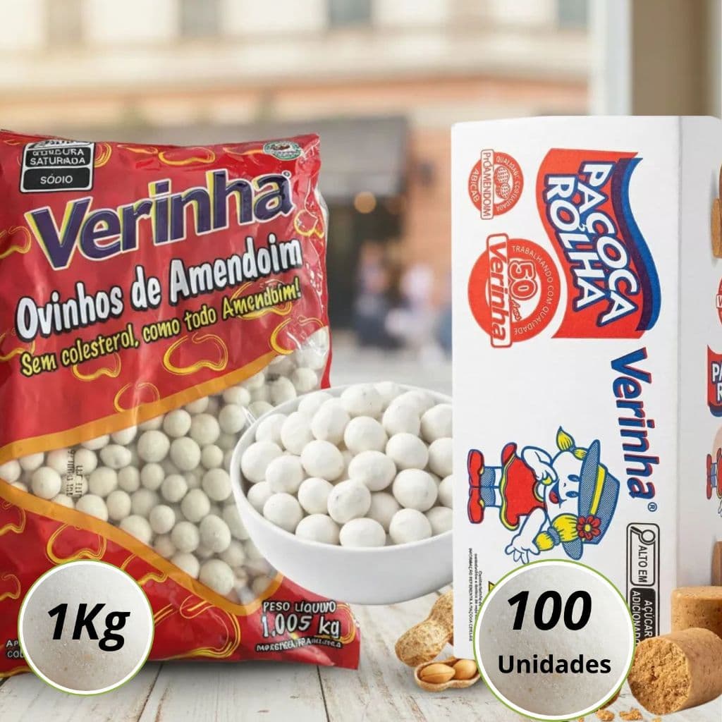 Kit 1 Kg ovinhos de amendoim + 100 paçocas rolha embaladas individual festinha cinema em casa