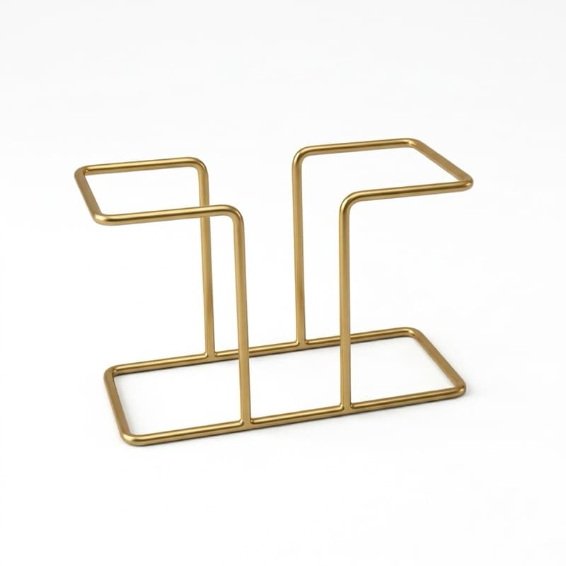 Porta Guardanapos Suporte Apoio de Papel Aço Mesa Dourado Gold