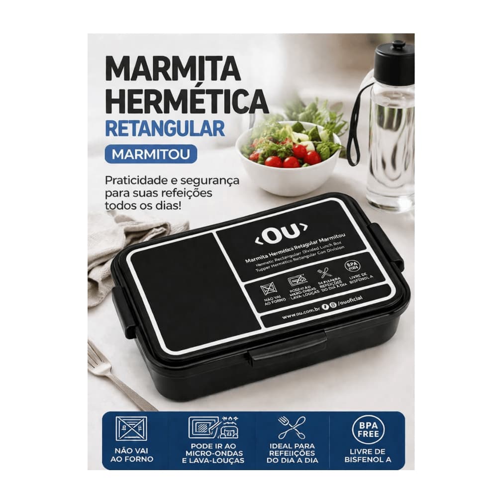 Marmita para Almoço Hermética BPA Free Pode Ir ao Micro-ondas