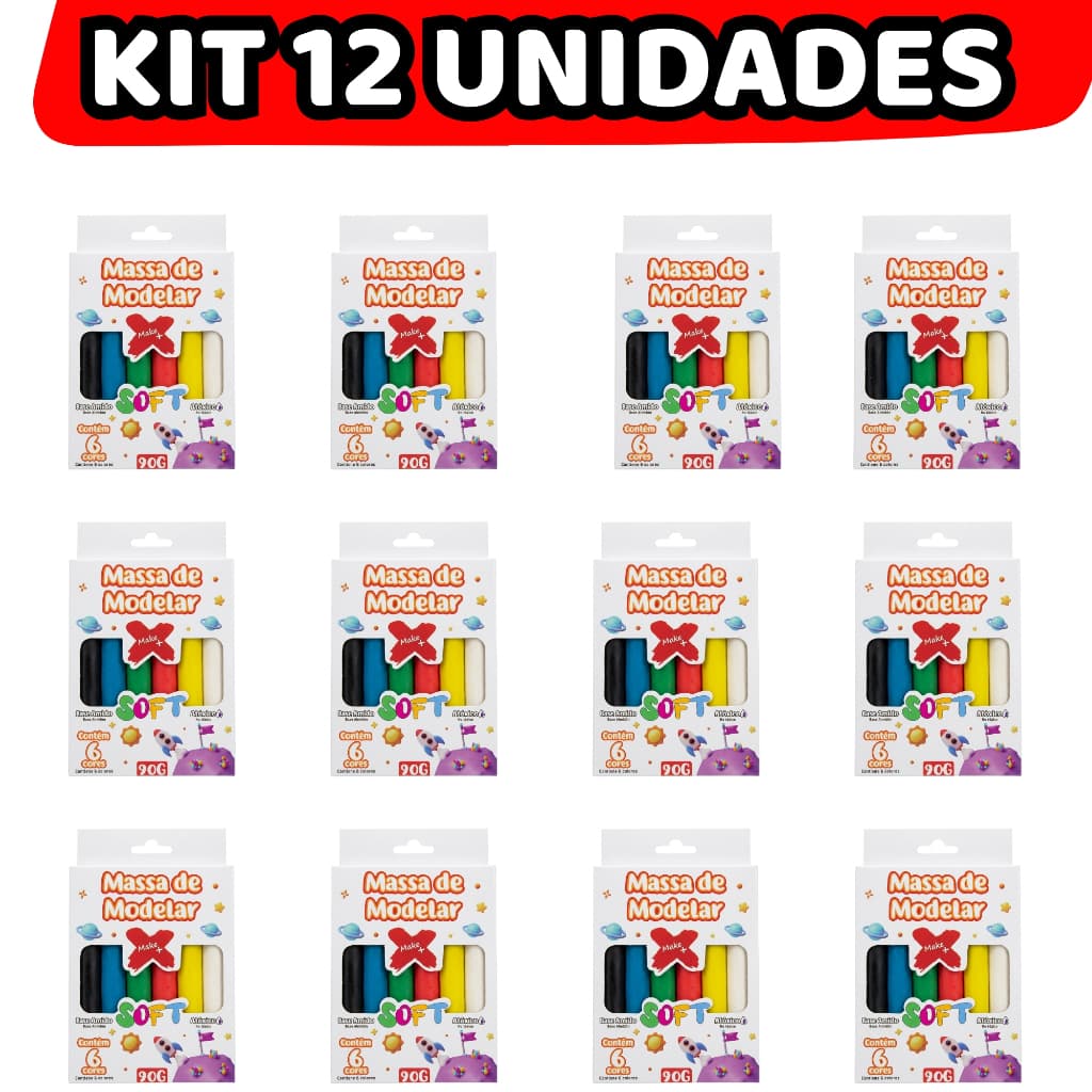 Massinha de Amido Make + 6 Cores Aromatizadas - Não Tóxica