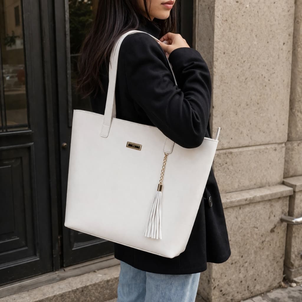Bolsa Feminina Tote Estilo Sacola Grande De Ombro Casual Para Trabalho Faculdade Dia a Dia
