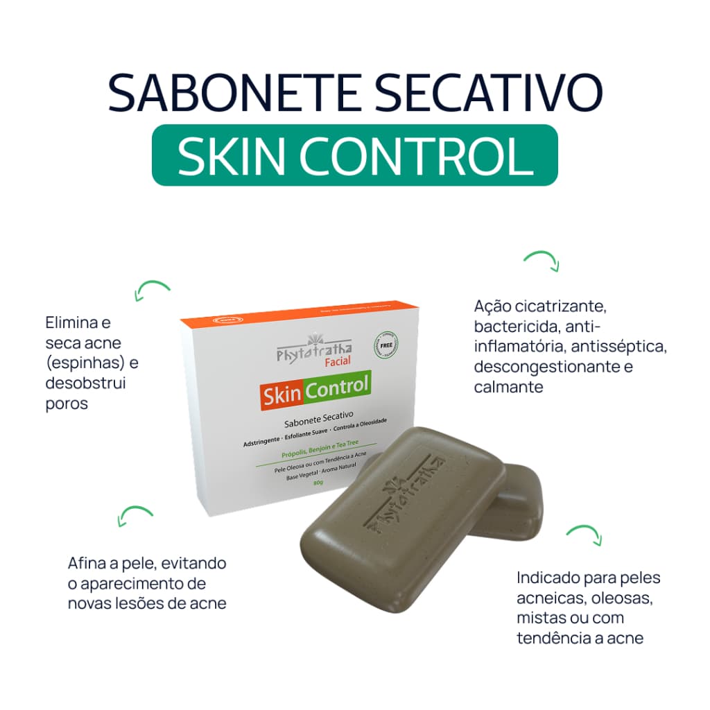 Sabonete Anti Oleosidade e Poros Dilatados em barra 80g - Skin Control