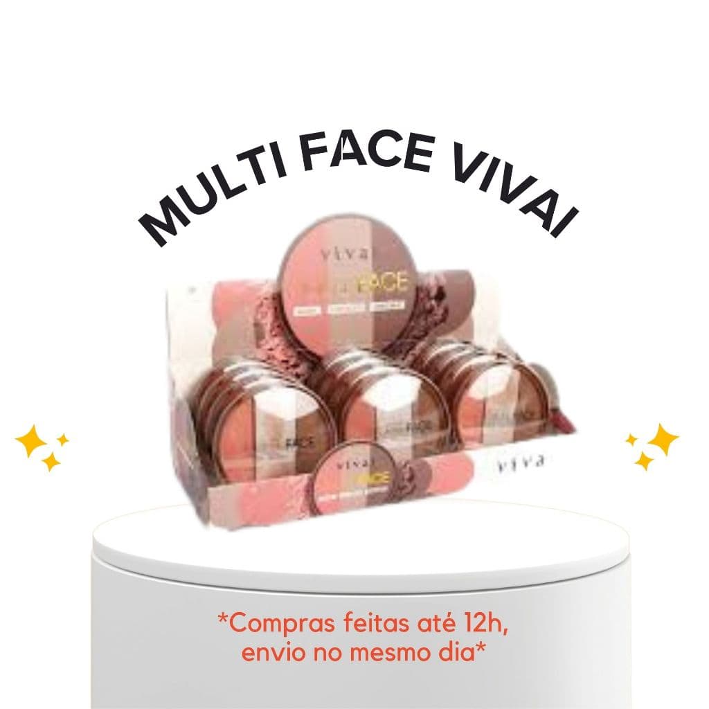 MULTI FACE VIVAI BLUSH+ILUMINADOR+CONTORNO EM UMA SO PALETA 3X1 COM UMA OTIMA PIGMENTAÇAO MAKE