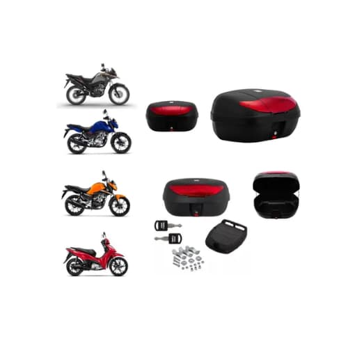 Baú Bauleto 45 Litros Modelo Smart Box Pro Tork Com Kit Para Fixar No Bagageiro