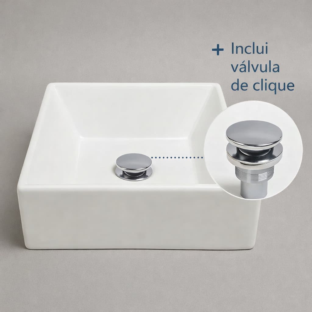 Kit Cuba Tulipa + Valvula De Clique Para Banheiro Lavatorio