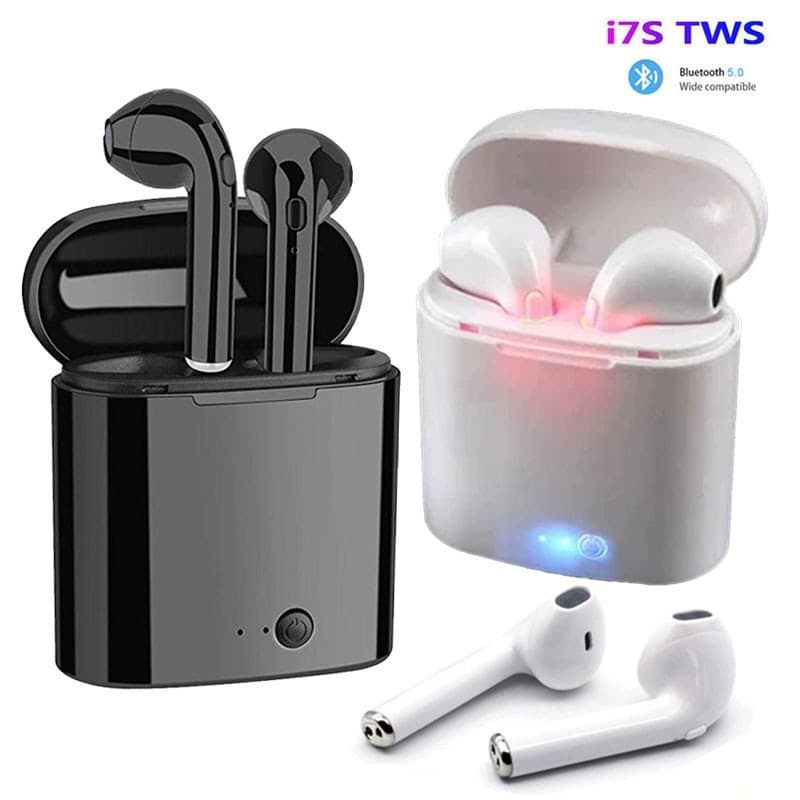 Fone de Ouvido Sem Fio I7S TWS Preto - Microfone Android iPhone Som Limpo e Conexão Rápida