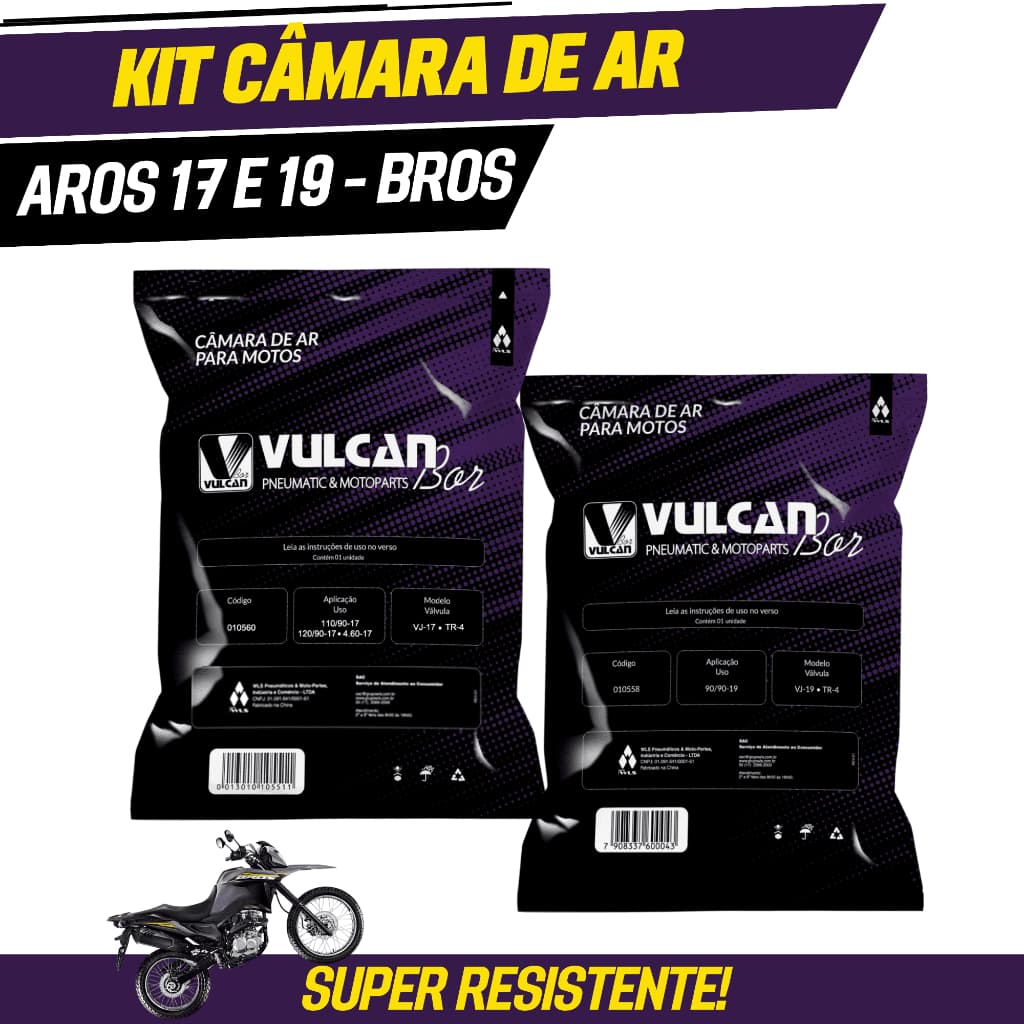 Kit Câmara de Ar Moto Reforçada Bros 125 150 160 - Alta Durabilidade
