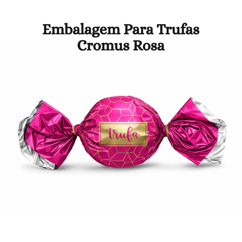 Embalagem Para Trufas e Bombons Star Rosa Cromus C/100 Unidades Bombom Doces Presente Confeitaria