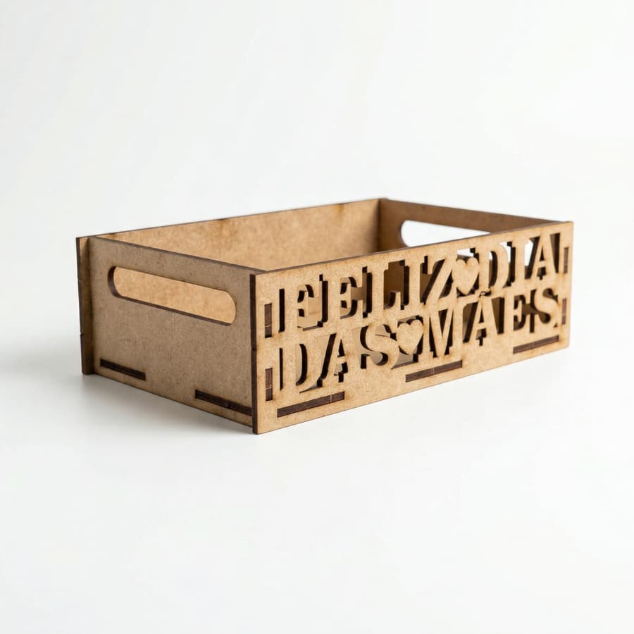 Kit 10 Bandejas Cesta Em Mdf 20x15 Vazada Feliz Dia Das Mães Embalagem Para Presente