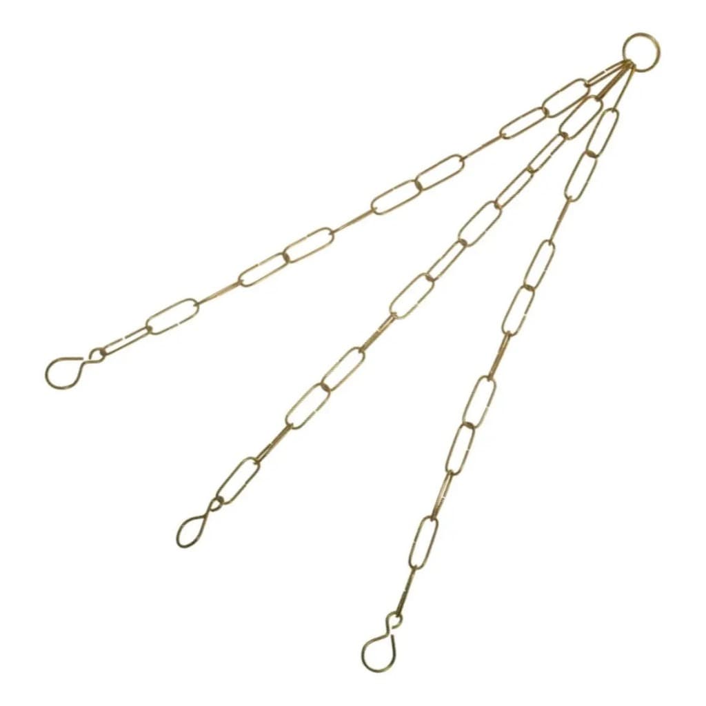 Kit 6 Correntes Tripla De Metal Dourada 44cm Pendurar Vaso Suspenso Xaxim