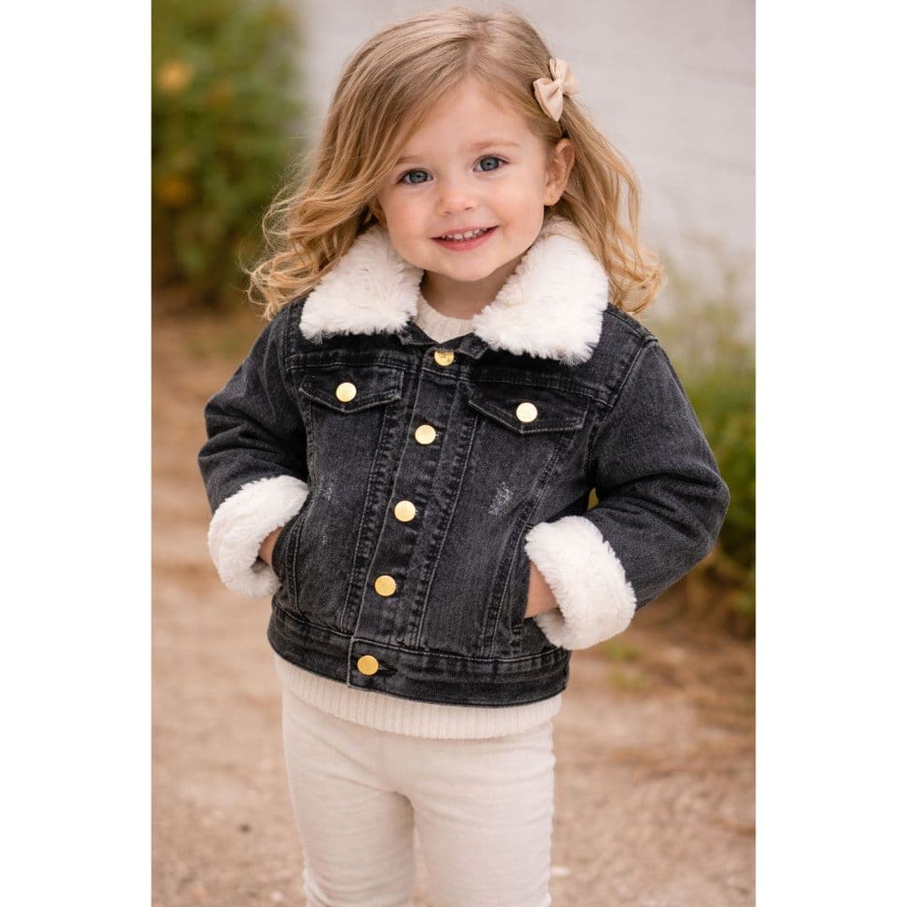 Jaqueta Jeans com Lycra Infantil e Juvenil Meninas com Pelinho