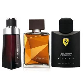 Kit de 3 Pefume Masculino - Malbec , Essencial e Ferrarii Black 100ml
