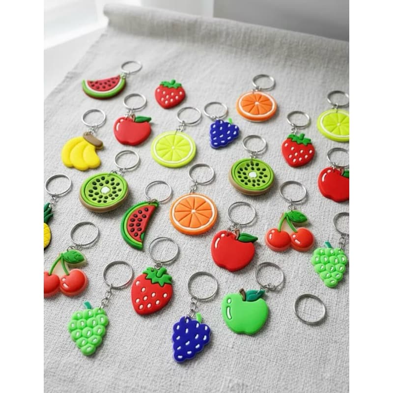 Kit Chaveiros Emborrachados Personalidos Ideal Para Lembrancinha - Frutinhas