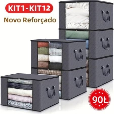 Caixa Saco Organizador Cobertor Casaco Guarda Roupa Ecológico Anti-Poeira Umidade Insetos Multiuso para viagem