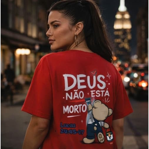 Camiseta Feminina Deus Não Está Morto Gospel Camiseta Algodão Cristã Estampada Unissex