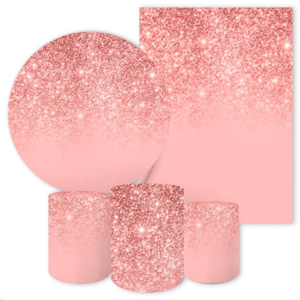 Capas de Painéis, cilindros e Kits completos Sublimados para Festa Tema Glitter (EFEITO GLITTER FEITO EM SUBLIMAÇÃO)