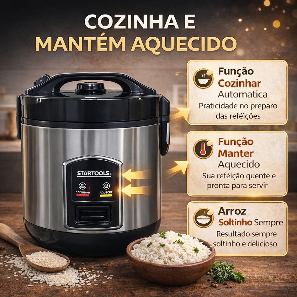 Panela Eletrica Arroz 1 Litro 127V / 220V Legumes Sopa Caldo Doces Molhos Vinho, Quentão Chocolate