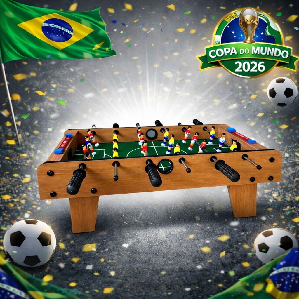 Mesa De Pebolim Infantil Madeira - HK Brinquedos